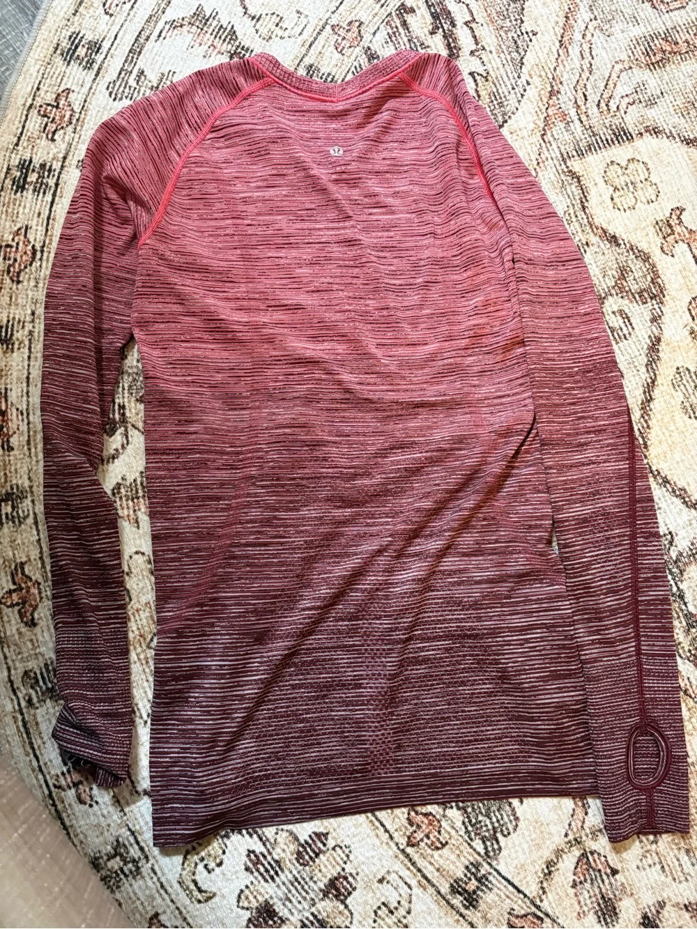 lululemon athletica Ombre Long-Sleeve Crew in Red and Burgundy